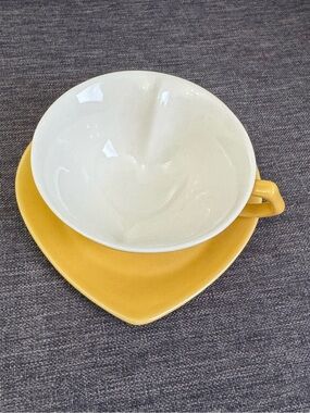 Mary Kay Yellow Heart Cup Saucer Set